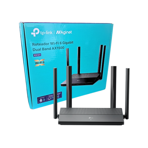 ROTEADOR TP-LINK WIRELESS GIGABIT DUAL BAND WI-FI 6 AX1500 EX141