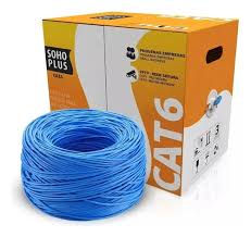 CAIXA DE CABO DE REDE SOHOPLUS CAT6 24AWGX4P CMX AZUL CX 305M